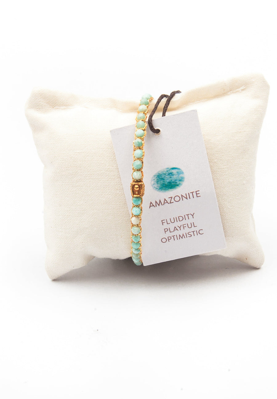 Amazonite from South Africa Bracelet | Gold