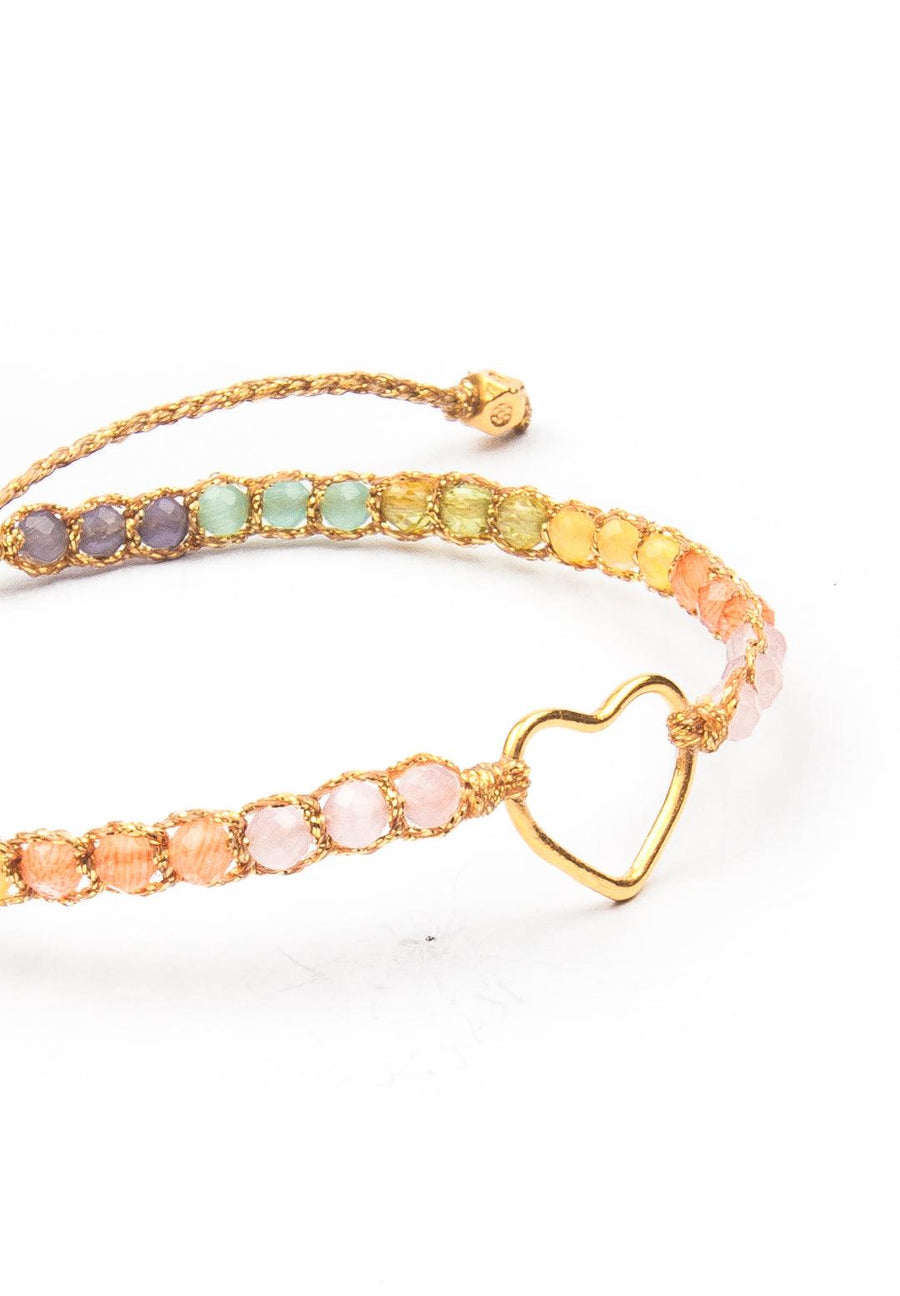Rainbow Pastel Bracelet | Heart - Samapura Jewelry