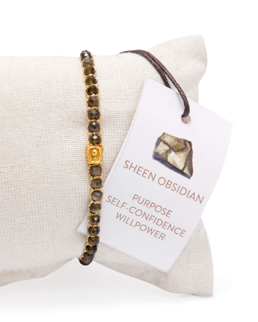 Sheen Obsidian Bracelet | Gold