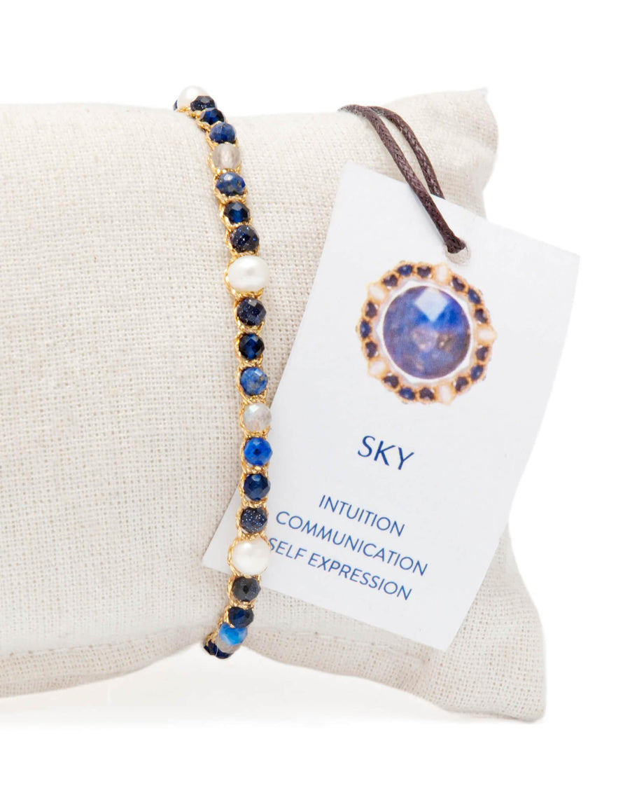 Fresh Water Pearl & Gemstone Bracelet | Sky - Samapura Jewelry