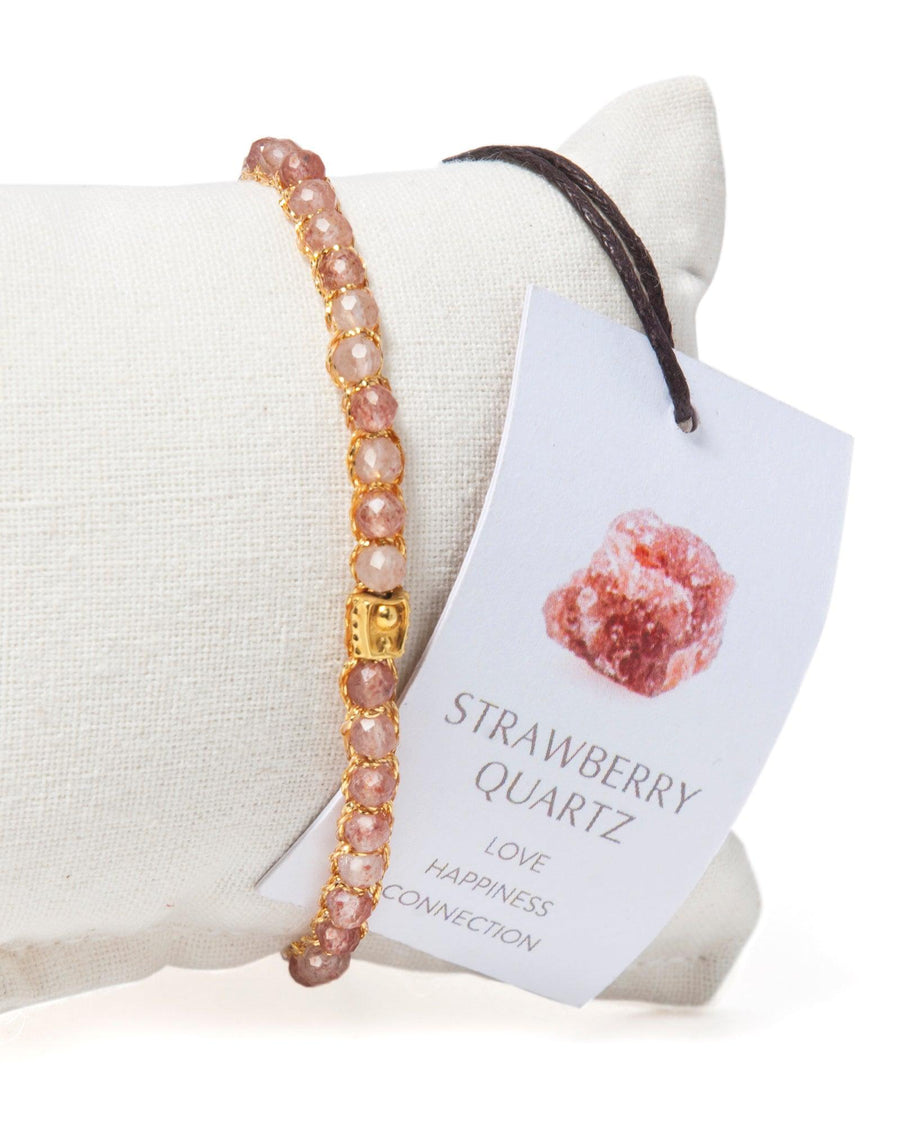 Strawberry Quartz Bracelet | Gold - Samapura Jewelry