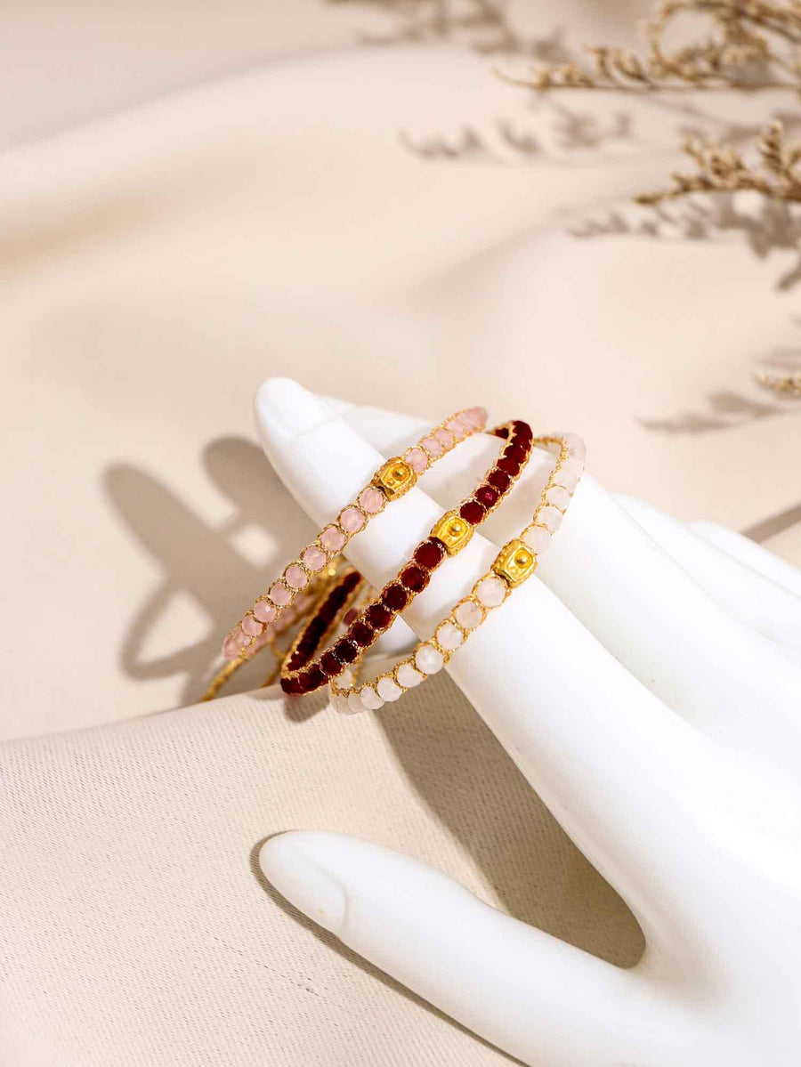 Valentine Stack Bracelets | Gold - Samapura Jewelry