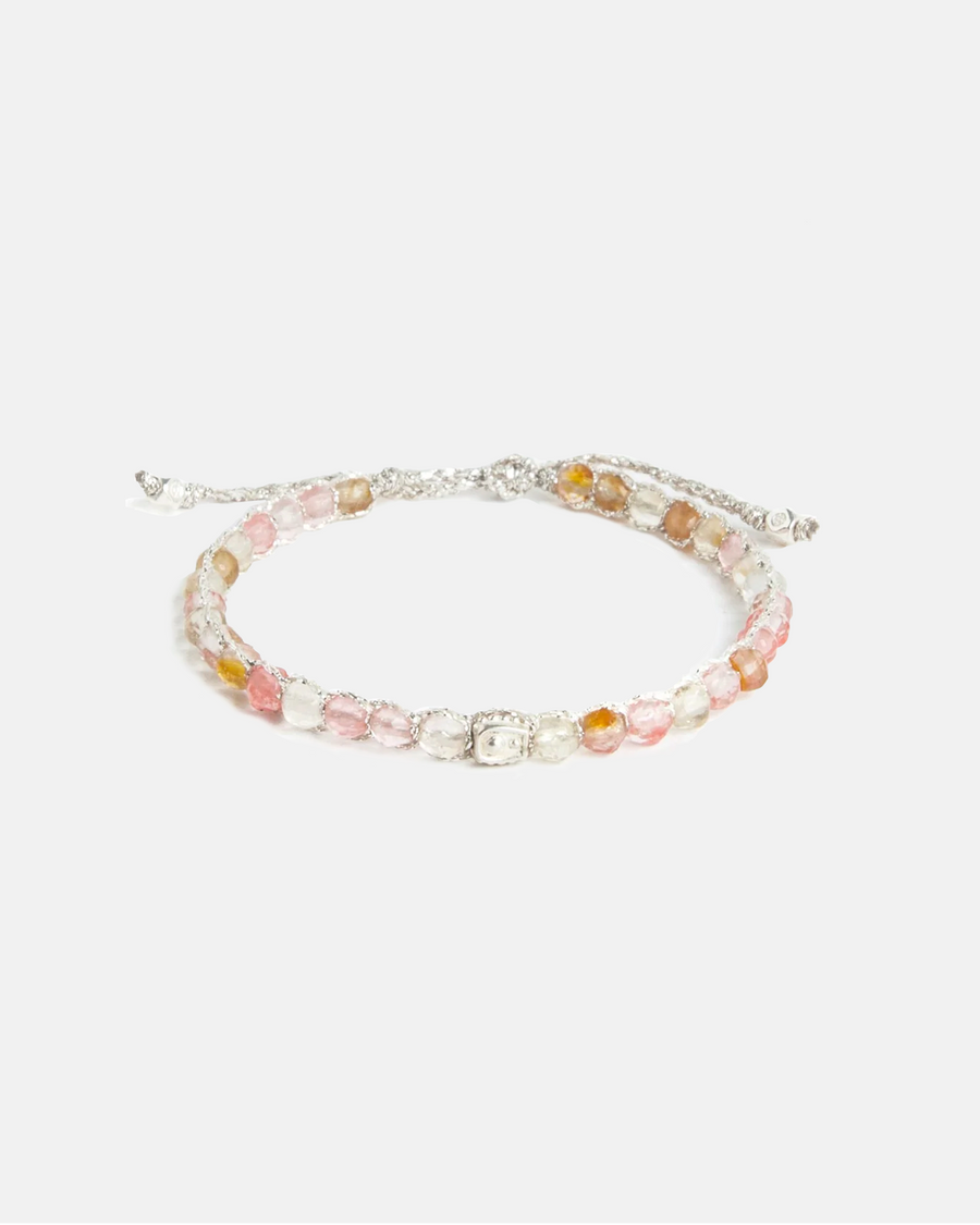 Watermelon Quartz Bracelet | Silver