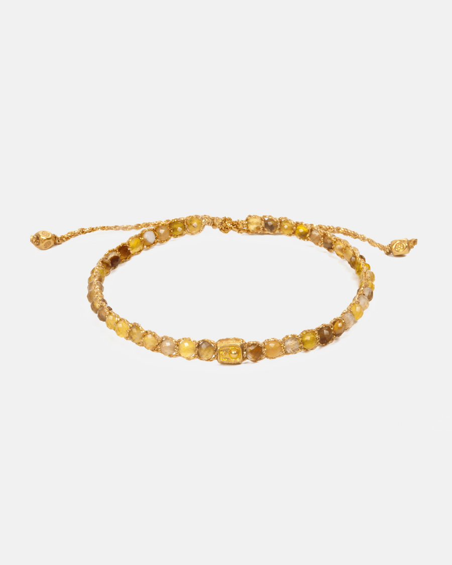 Yellow Botswana Agate  Bracelet | Gold