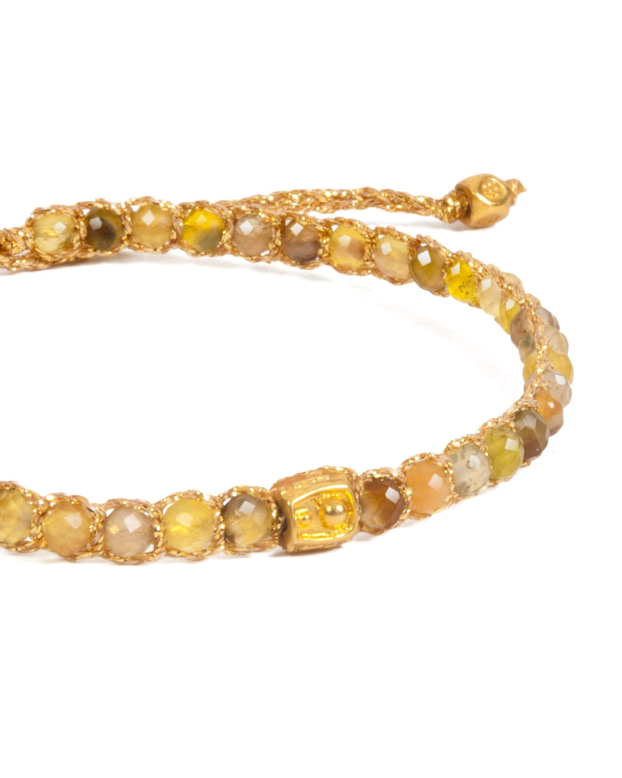 Yellow Botswana Agate  Bracelet | Gold