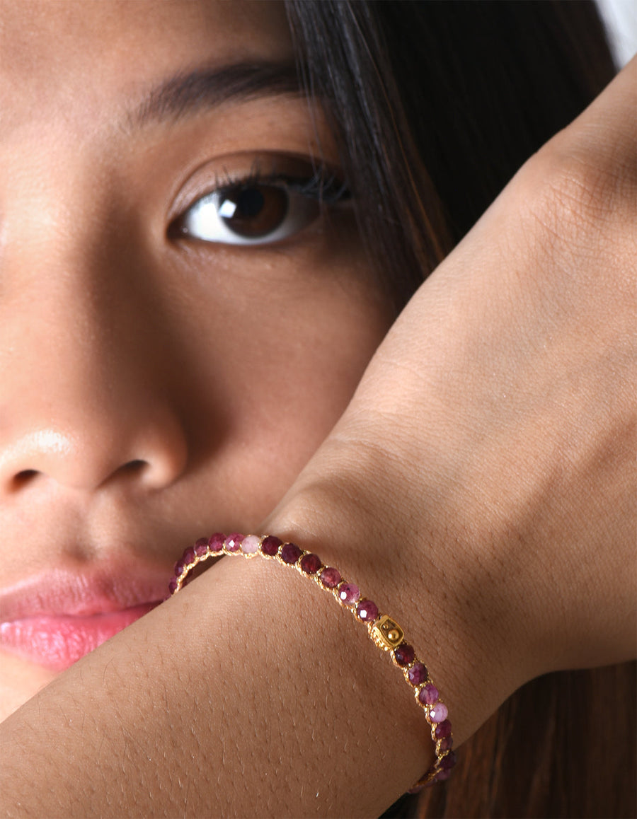 Red Garnet Bracelets | Gold